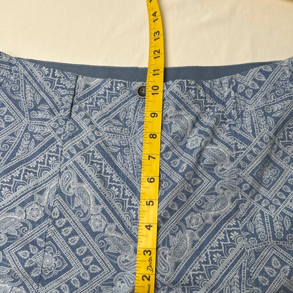 Chico's Womens Paisley Cargo Straight Leg Cropped Pants Size 0.5/6 Blue White - Picture 8 of 11